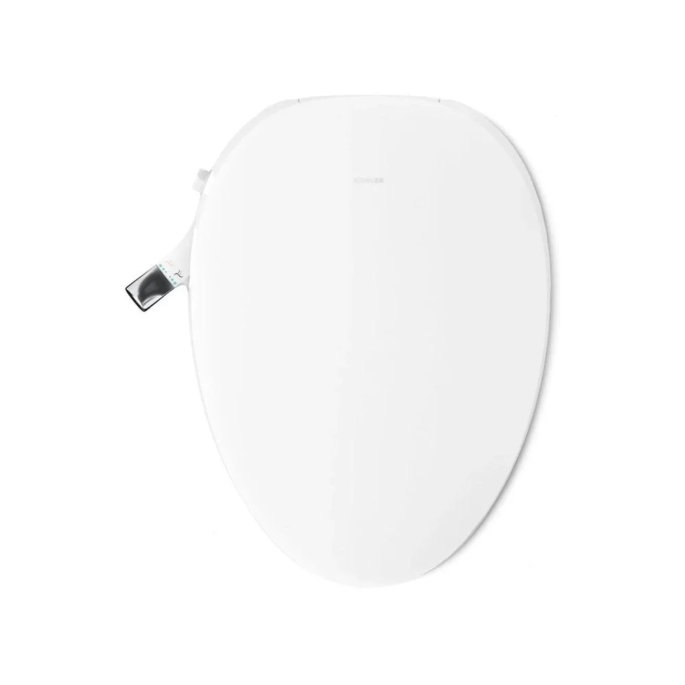 Kohler PureWash M300 Manual Elongated White Bidet Toilet Seat, Chrome Handle